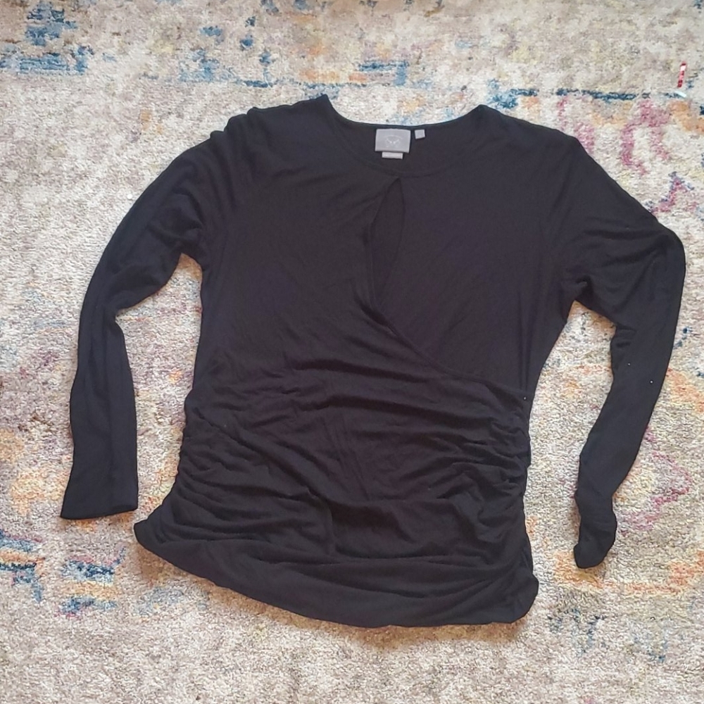 Faux wrap knit top